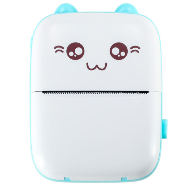 Mini termiczna drukarka niebieski kotek FUN PRINT do zdjęć etykiet + kabel usb - obrazek 2