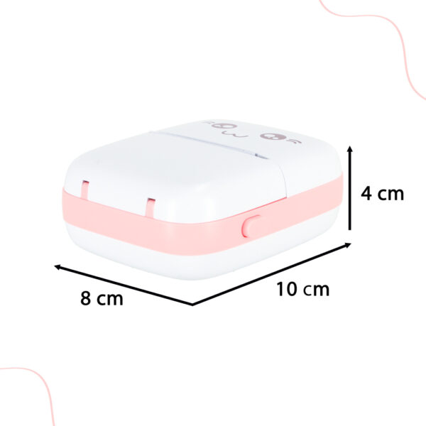 Mini termiczna drukarka różowy kotek FUN PRINT - do zdjęć etykiet + kabel usb - obrazek 3