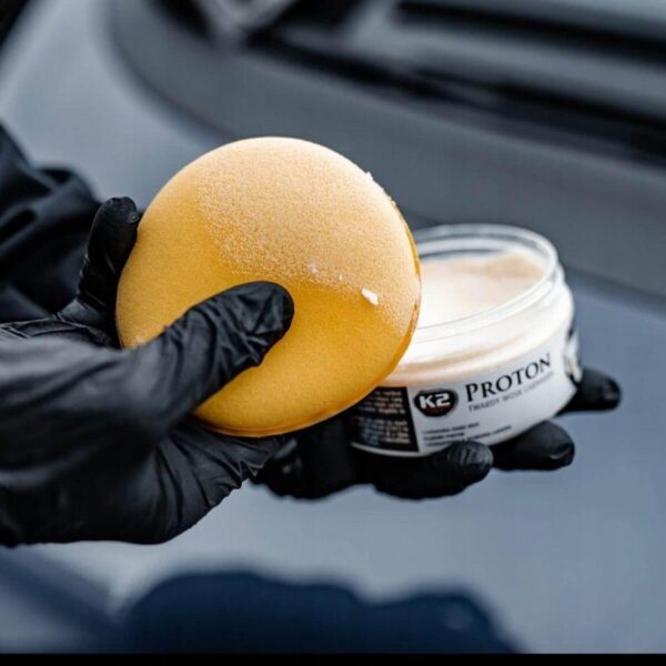 K2 PROTON WOSK TWARDY CARNAUBA 200G + GĄBKA + MIKROFIBRA - obrazek 4