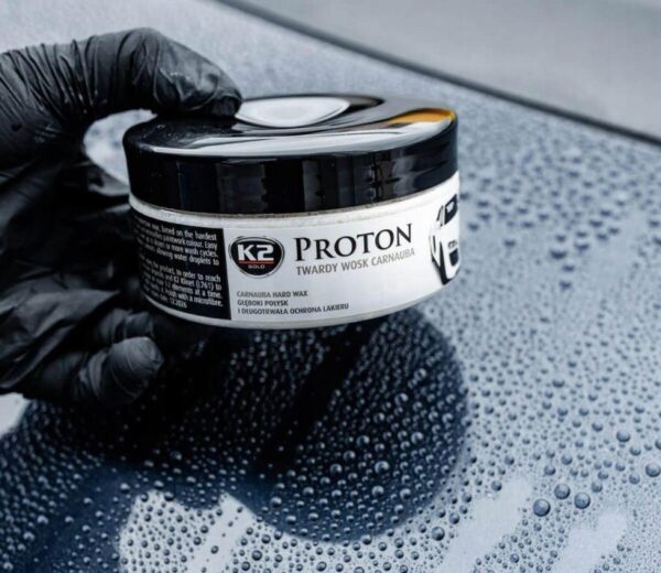 K2 PROTON WOSK TWARDY CARNAUBA 200G + GĄBKA + MIKROFIBRA - obrazek 5