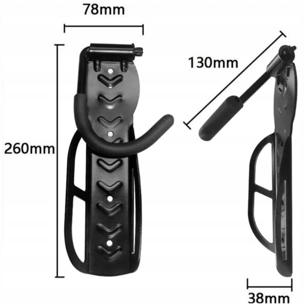 WIESZAK NA ROWER NA ŚCIANĘ UCHWYT HAK ROWEROWY ŚCIENNY MOCNY DO ROWERU 50kg - obrazek 4