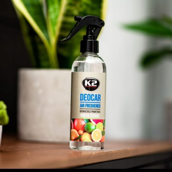 K2 DEOCAR ZAPACH SAMOCHODOWY ATOMIZER FRESH CITRUS Cytrusowy 250ml - obrazek 2