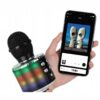 KARAOKE BEZPRZEWODOWY PRZENOŚNY BLUETOOTH GŁOŚNIK LED MIKROFON Gold Rose - obrazek 3