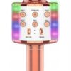 KARAOKE BEZPRZEWODOWY PRZENOŚNY BLUETOOTH GŁOŚNIK LED MIKROFON Gold Rose