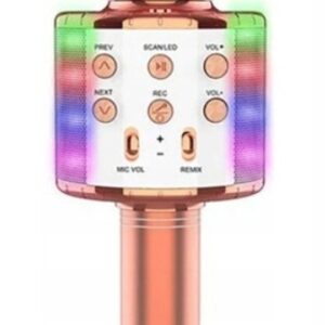 KARAOKE BEZPRZEWODOWY PRZENOŚNY BLUETOOTH GŁOŚNIK LED MIKROFON Gold Rose