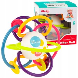 KULA SENSORYCZNA KORALIKI GRZECHOTKA GRYZAK BALL ZABAWKA DLA NIEMOWLĄT