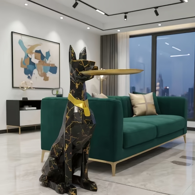 Statuetka psa z tacą czarna - obrazek 2